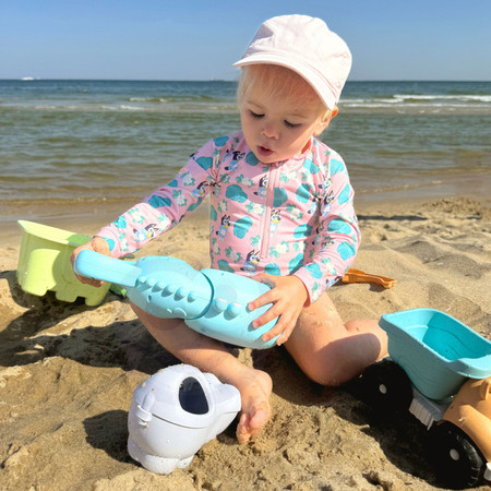 WOOPIE GREEN Zestaw do Piasku z Wiaderkiem i Łopatką Krokodyl 10 el. BIODEGRADOWALNY ORGANICZNY MATERIAŁ