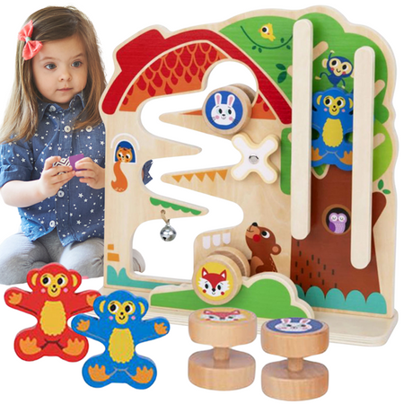 TOOKY TOY Drewniana Tablica Manipulacyjna Montessori