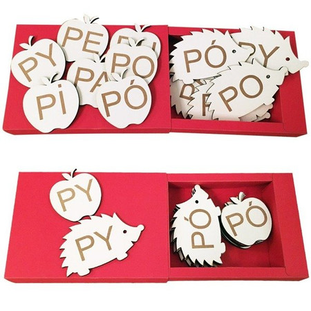 Układanka Dopasowywanie sylab z P - Jeż i jabłuszko