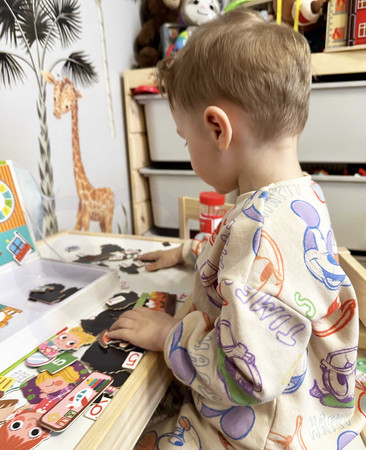 TOOKY TOY Drewniana układanka magnetyczna Mój dzień Moja rutyna