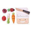 Drewniana deska z warzywami do krojenia, Mini Chef, Tender Leaf Toys