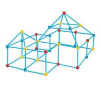 WOOPIE Duże Klocki Konstrukcyjny Namiot Zestaw Słomki Rurki 128 el.