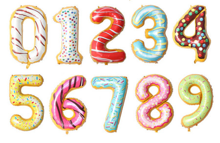 Balon foliowy CYFRA ciasteczko donut 40" 85 cm