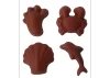 Silikonowe Foremki do piasku 4 szt. Scrunch - Rust