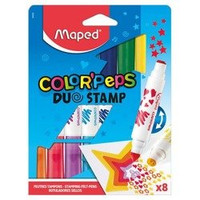 Flamastry Dwustronne Z Pieczątkami 8 szt.