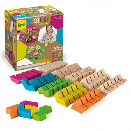 Klocki drewniane GeoBlox MaxiMix 60 el. Erzi 44329