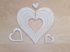 Serca puzzle 7-elementowe wys. 25 cm z grubej sklejki
