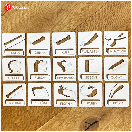 Układanka Tematyczna– Przybory Szkolne