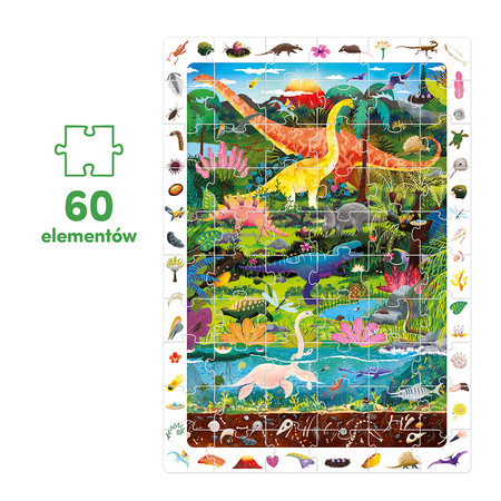 Puzzle obserwacyjne Dinozaury 60 el. 4+ CzuCzu