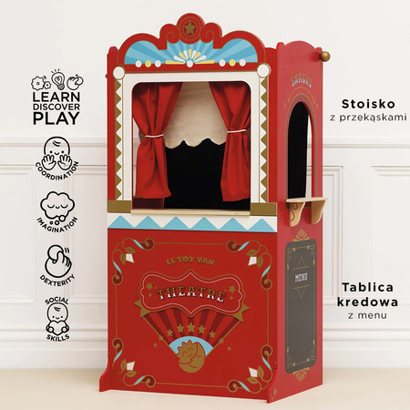 Drewniany teatr lalek Showtime zabawka dla dzieci odgrywanie ról Le Toy Van