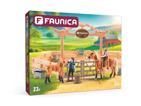 Szkółka jeździecka z koniem i jeźdzcem