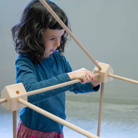 Drewniane klocki konstrukcyjne Maxi Trigonos Hejmo - 150 el. 4+