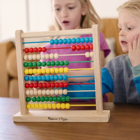 Kolorowe liczydło drewniane dla dzieci 100 koralików Abacus Melissa & Doug 10493 zabawka edukacyjna