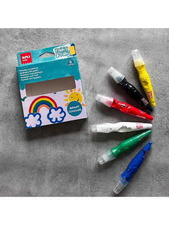Farby w tubie z pędzelkiem Apli Kids - Kolory podstawowe 6 szt.