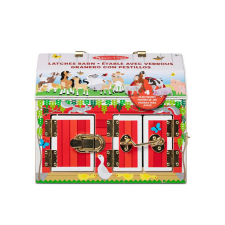 Urocza drewniana stodoła z zamkami i kłódkami 12564-Melissa & Doug, zabawki rozwojowe