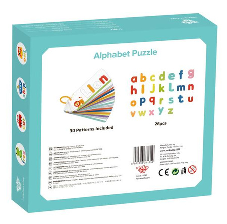 TOOKY TOY Puzzle Alfabet Nauka Literek Słów Zwierzątka 57 el.