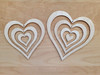 Serca puzzle 7-elementowe wys. 25 cm z grubej sklejki