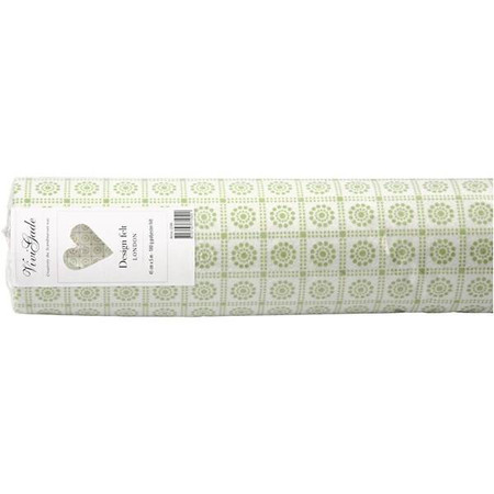 Filc w rolce W: 45 cm L: 5m Zielone Kwiatki