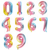 Balon foliowy CYFRA TĘCZOWA 32" 65 cm (na hel lub powietrze)