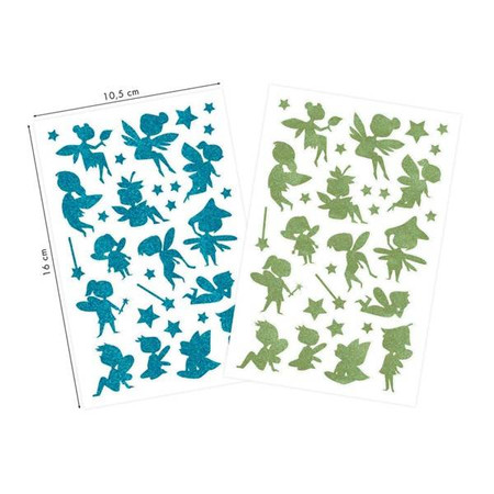 Naklejki brokatowe Wróżki Nieb. Zielone