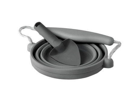 Składane wiaderko z łopatką Scrunch - Ciemny Szary