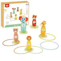 TOOKY TOY Drewniana Gra Zręcznościowa Rzut do Celu Zwierzątka 15 el.