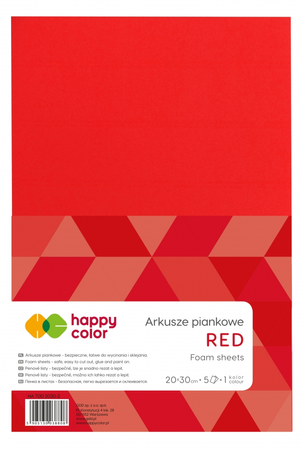 Arkusze piankowe Happy Color A4 czerwone 5 ark.
