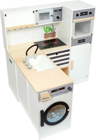 Drewniana kuchnia dla dzieci z pralką Moduły XL 11464-Small Foot, zabawki kuchenne
