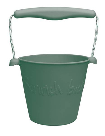 Składane wiaderko do wody i piasku Scrunch Bucket - Ciemny zielony