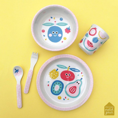 Talerz fi 18 cm dla małych dzieci, seria Tutti Frutti | Maison Petit Jour®