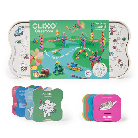 Klocki magnetyczne Clixo Classroom Pack 100 elem.