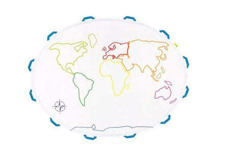 Kreatywna Chusta Edukacyjna Mapa Świata AKSON (do malowania)