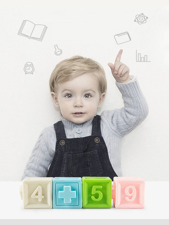 WOOPIE Klocki Sensoryczne Układanka do Ściskania Dźwięk Nauka Liczenia 20 el.