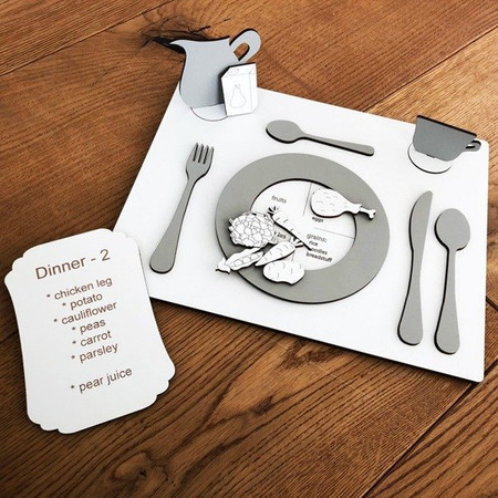 Drewniana układanka My Plate do nauki angielskiego