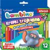 Kredki Bambino w drewnianej oprawie trójkątne z temperówką 12 kolorów