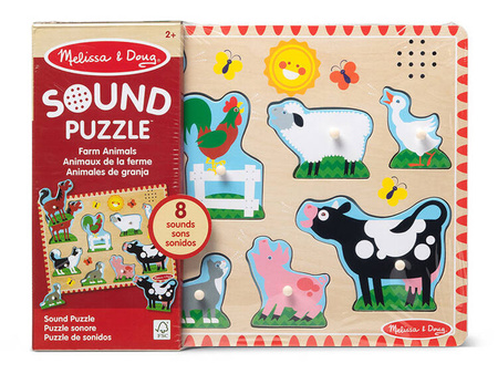 Drewniane puzzle dźwiękowe Zwierzęta z farmy Melissa & Doug