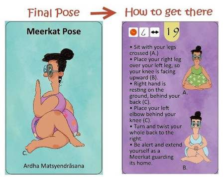 Karty Doda Yoga The Purple Cow - Joga karty z pozycjami Relaks i Spokój EN