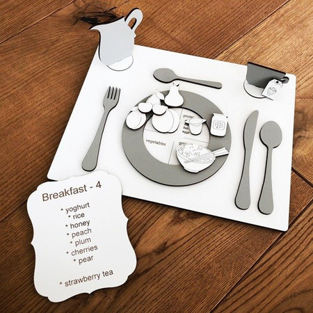 Drewniana układanka My Plate do nauki angielskiego