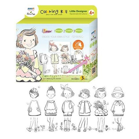 Zestaw Kolorowanek w Rolce Mała Projektantka Wiosna 3 Rolki