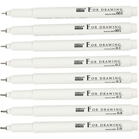 Cienkopisy kreślarskie Czarne 8 szt.