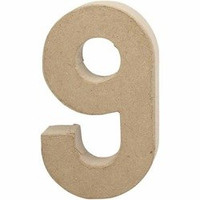 Cyfra "9" z papier-mache
