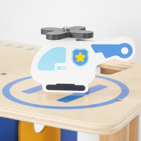 VIGA Drewniany Komisariat Policji Radiowóz 3 poziomy 14 el