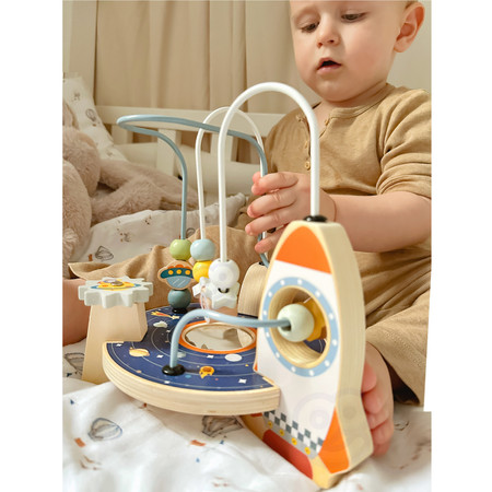 TOOKY TOY Drewniana Rakieta Pętla Motoryczna Labirynt
