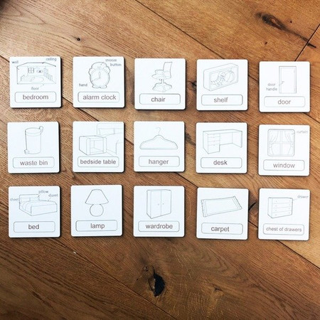 Układanka tematyczna do nauki angielskiego - Bedroom