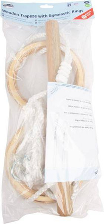 Trapezowa huśtawka z obręczami gimnastycznymi 11909-Small Foot, zabawy w plenerze