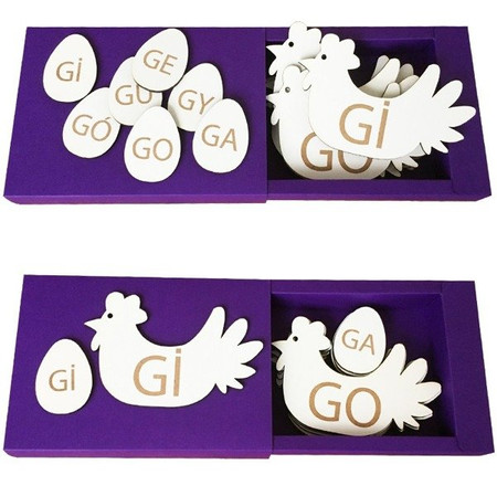 Układanka Dopasowywanie sylab z G - Kura i jajko