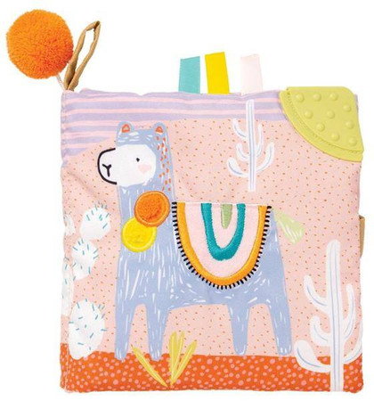 Miękka książeczka dla niemowlaka Lama 218430-Manhattan Toy, zabawki dla najmłodszych