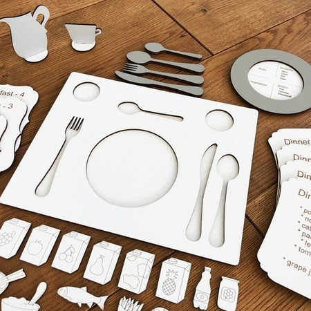 Drewniana układanka My Plate do nauki angielskiego