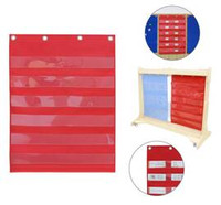 Materiałowy Arkusz Do Wieszania Z Kieszonkami Na Fiszki I Obrazki Masterkidz Czerwony