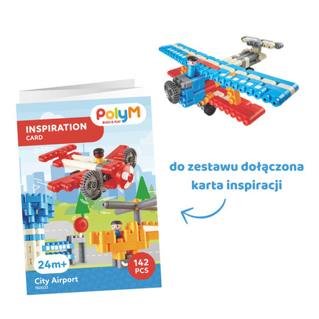 Klocki konstrukcyjne, Lotnisko, 142 el., 2+, PolyM